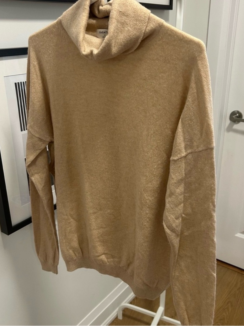 Babaton Camel Cowl Neck Sweater
